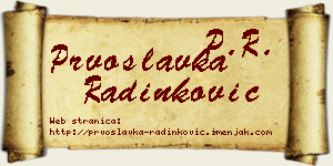 Prvoslavka Radinković vizit kartica